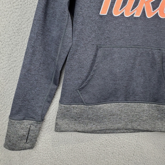 Nike Therma-Fit Pullover Drawstring Hoodie Sweatshirt Women's Medium Gray Peach - Picture 3 of 8